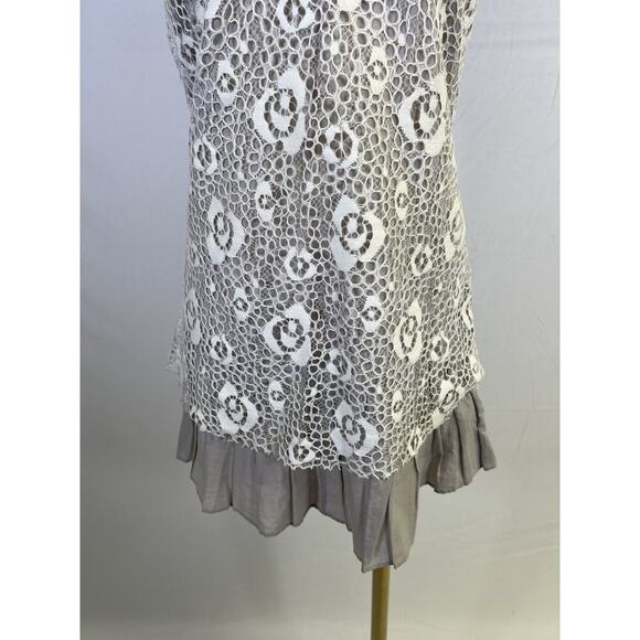 Vintage Y2K Mini Dress /Tunic Embellished Lace Cotton Babydoll Size S Fairy - Picture 4 of 10